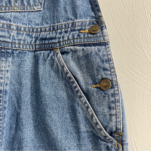 VINTAGE SESAME STREET ELMO DENIM EMBROIDERED OVERALLS JEAN Y2K kidcore blue - Picture 6 of 13